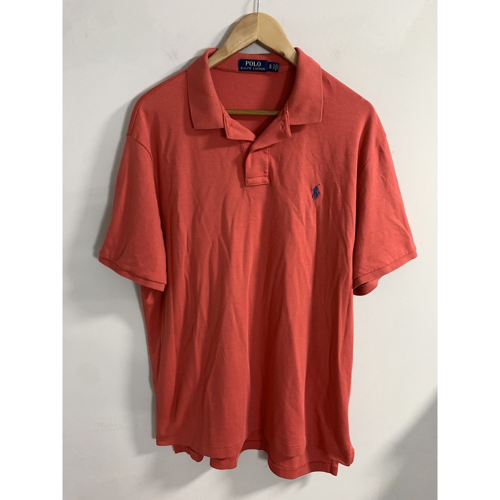 Polo Ralph Lauren Polo Shirt Mens XL Red Orange Soft Touch Golf Cotton Stretch